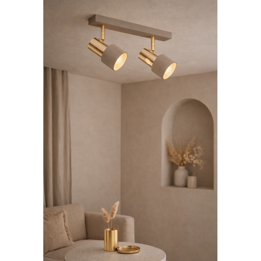 Argon 7299 - Точково осветително тяло DOR 2xE27/15W/230V златисто/бежово