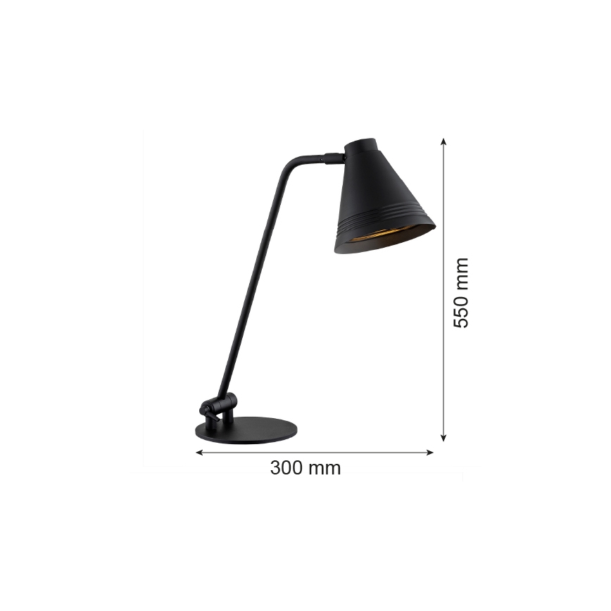 Argon 8002 - Настолна лампа AVALONE 1xE27/15W/230V черна