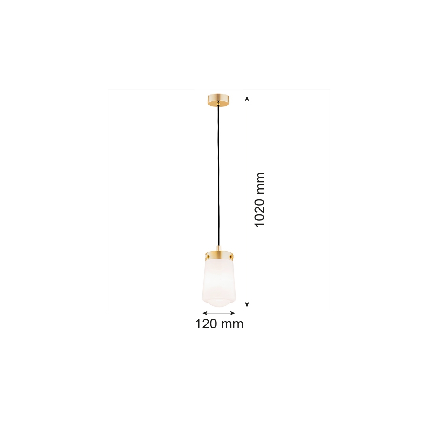 Argon 8004 - Висящ полилей PASADENA 1xE27/15W/230V златист/бял