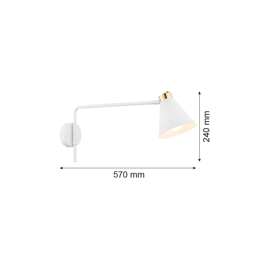 Argon 8007 - Аплик AVALONE 1xE27/15W/230V 57 cм бял/златист