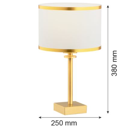 Argon 8029 - Настолна лампа ABBANO 1xE27/15W/230V месинг/бяла