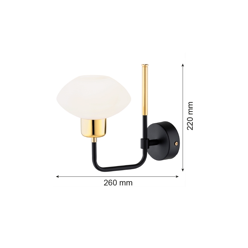 Argon 8032 - Аплик RAVELLO 1xE14/15W/230V черен/златист