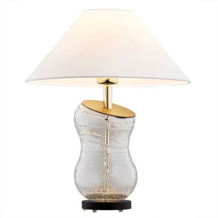 Argon 8036 - Настолна лампа VENETO 1xE27/15W/230V бяла/месинг/черна