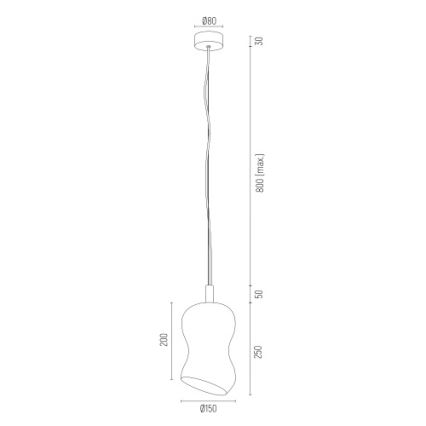 Argon 8038 - Висящ полилей SALERNO 1xE27/15W/230V златист