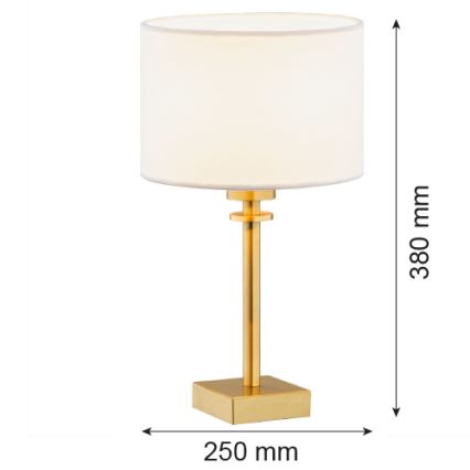 Argon 8047 - Настолна лампа ABBANO 1xE27/15W/230V месинг/бяла