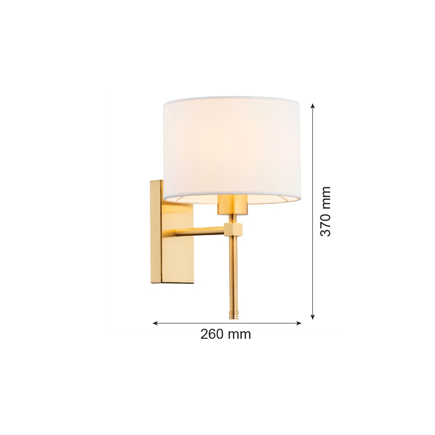 Argon 8048 - Аплик ABBANO 1xE27/15W/230V месинг/бял
