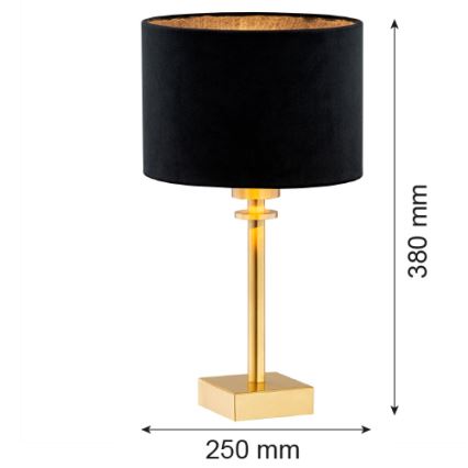 Argon 8049 - Настолна лампа ABBANO 1xE27/15W/230V месинг/черна