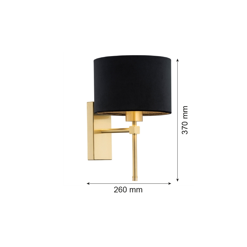 Argon 8050 - Аплик ABBANO 1xE27/15W/230V месинг/черен