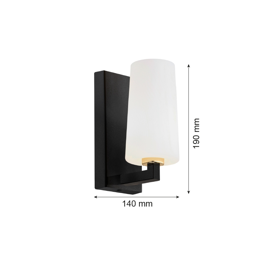 Argon 8056 - Аплик CAMELOT PLUS 1xE27/15W/230V черен/бял/златист