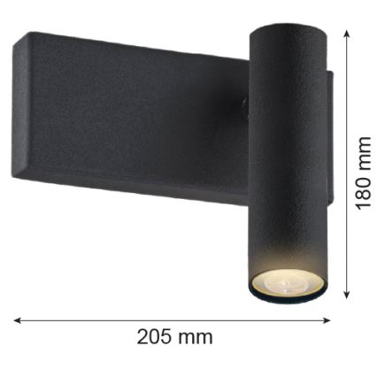 Argon 8065 - Стенен спот ETNA 1xG9/6W/230V черен