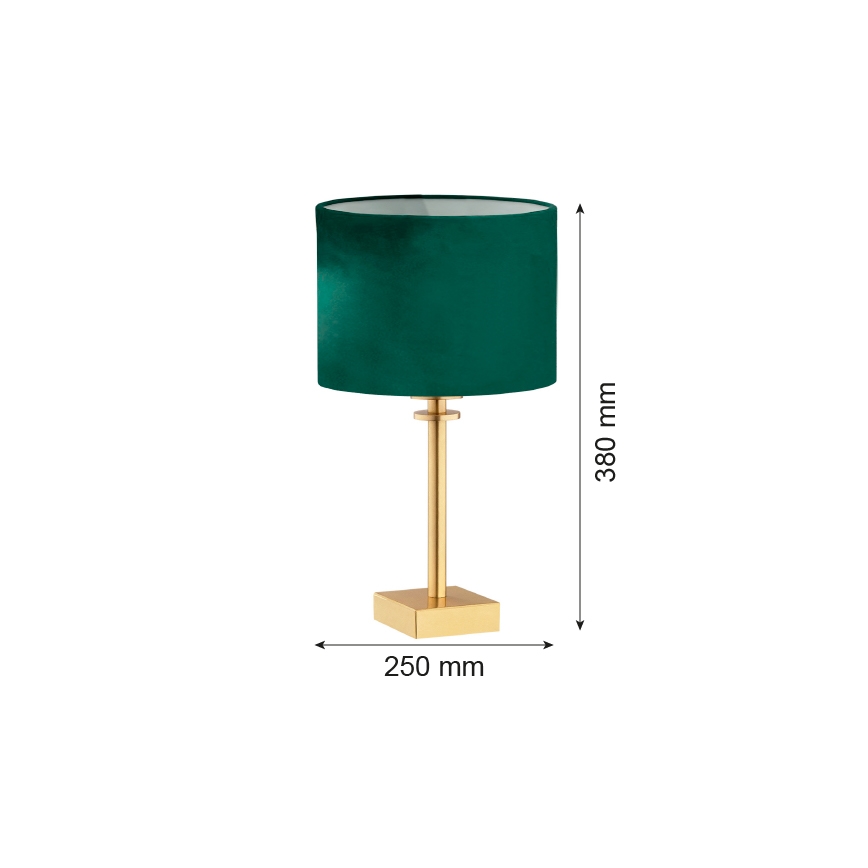 Argon 8106 - Настолна лампа ABBANO 1xE27/15W/230V месинг/зелена