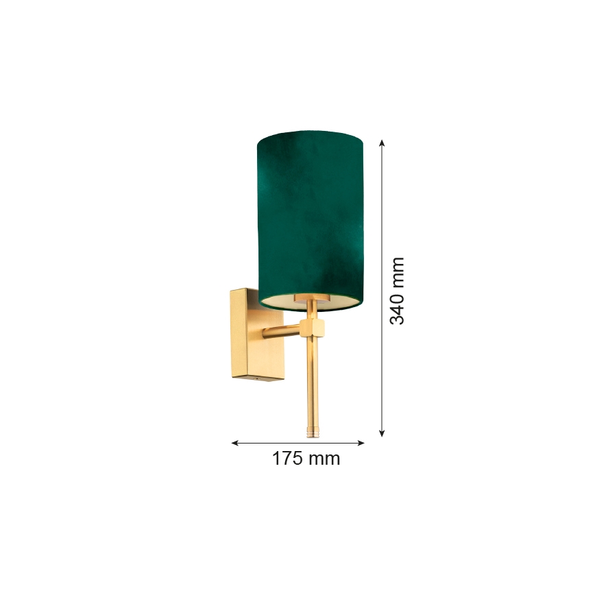 Argon 8109 - Аплик ABRUZZO 1xE14/7W/230V месинг/зелен