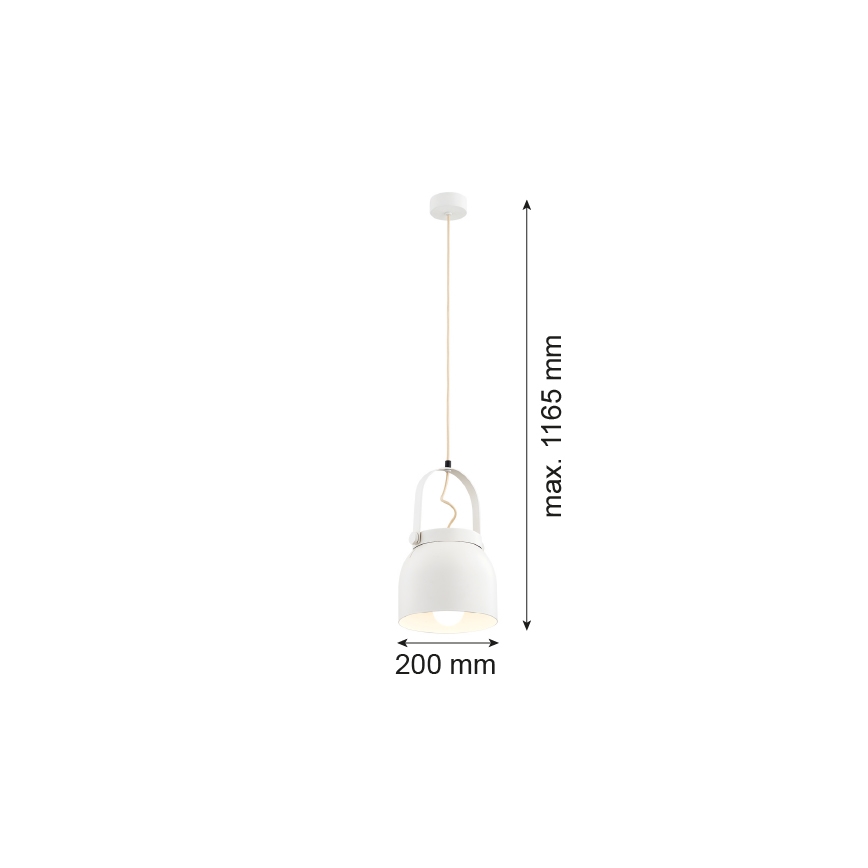 Argon 8280 - Пендел LOGAN 1xE27/15W/230V Ø 20 cm бял
