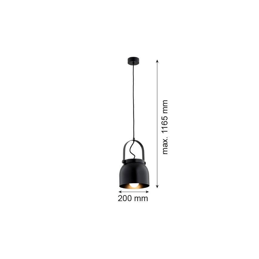 Argon 8281 - Пендел LOGAN 1xE27/15W/230V Ø 20 cm черен