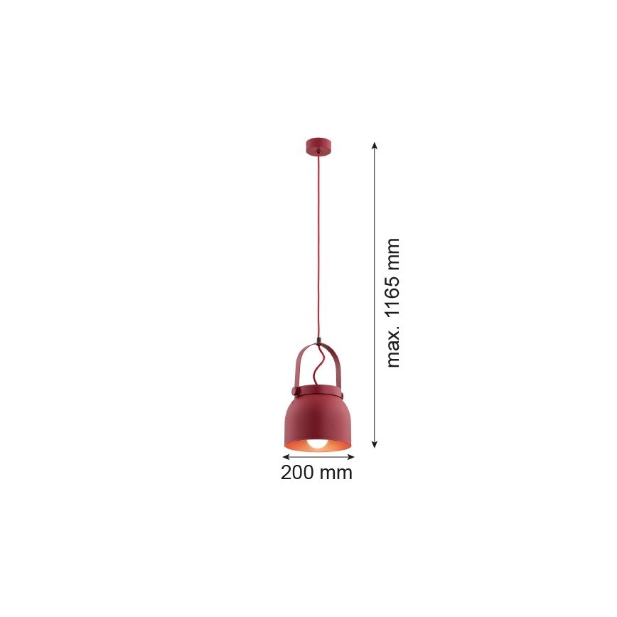 Argon 8282 - Пендел LOGAN 1xE27/15W/230V Ø 20 cm червен