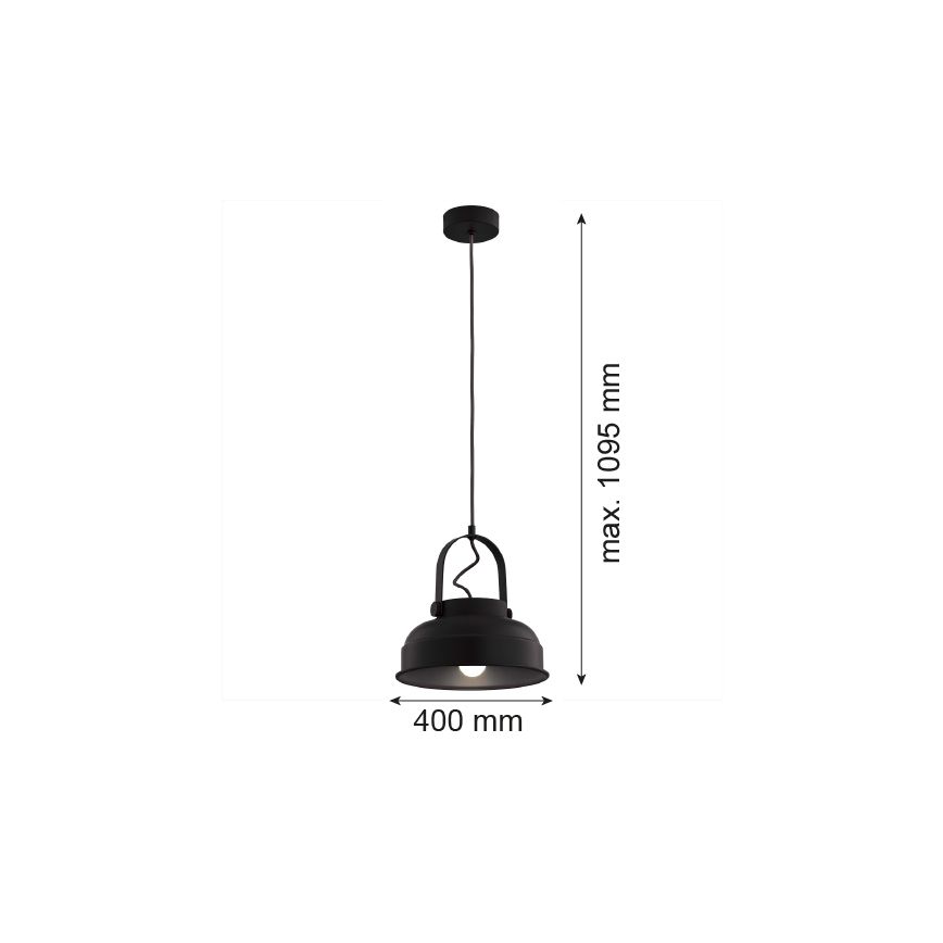 Argon 8285 - Пендел DAKOTA 1xE27/15W/230V черен