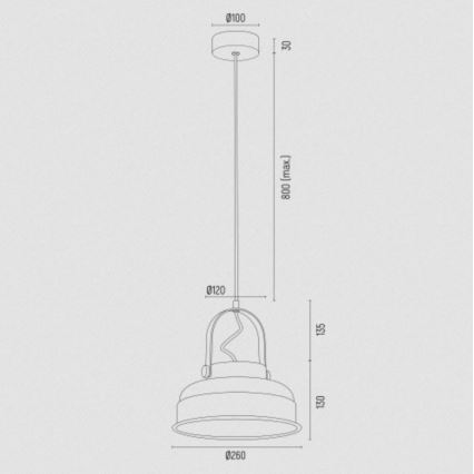 Argon 8285 - Пендел DAKOTA 1xE27/15W/230V черен