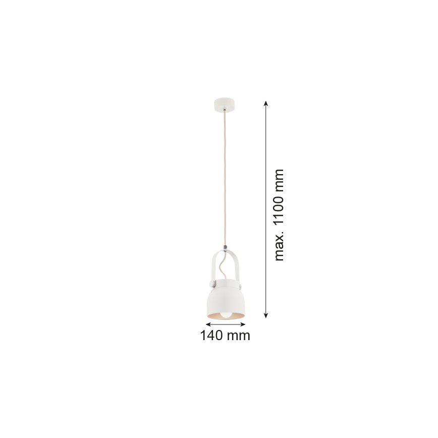 Argon 8290 - Пендел LOGAN 1xE27/15W/230V Ø 14 cm бял