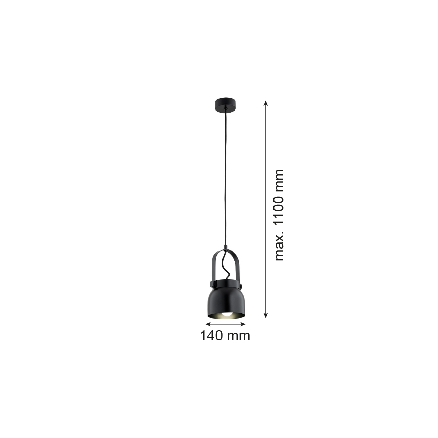 Argon 8291 - Пендел LOGAN 1xE27/15W/230V Ø 14 cm черен