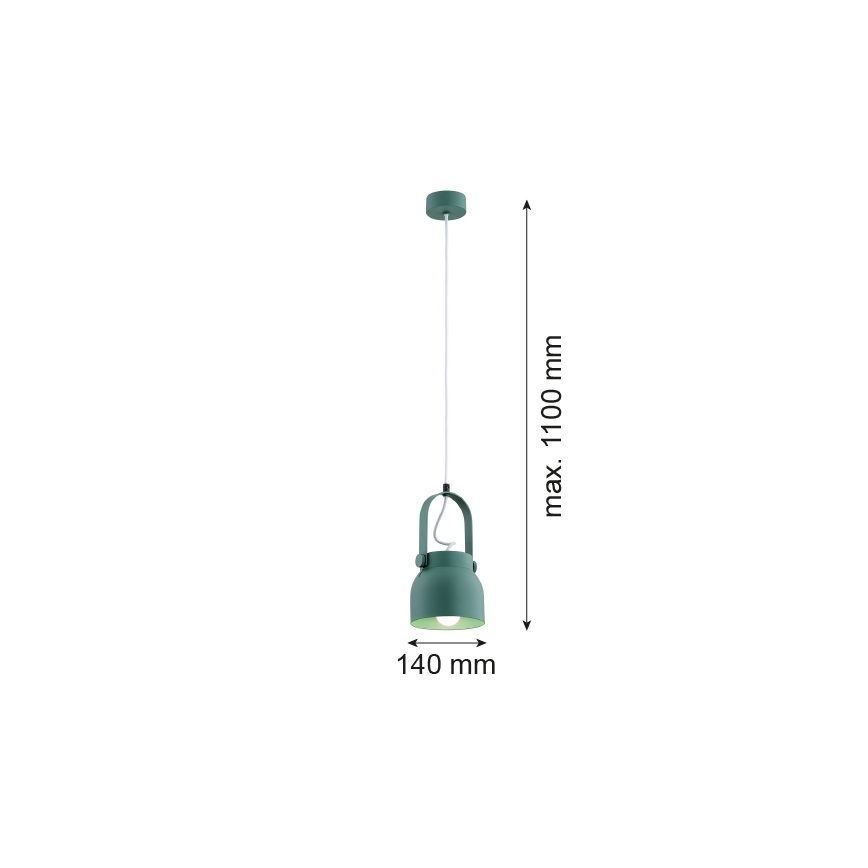 Argon 8293 - Пендел LOGAN 1xE27/15W/230V Ø 14 cm зелен
