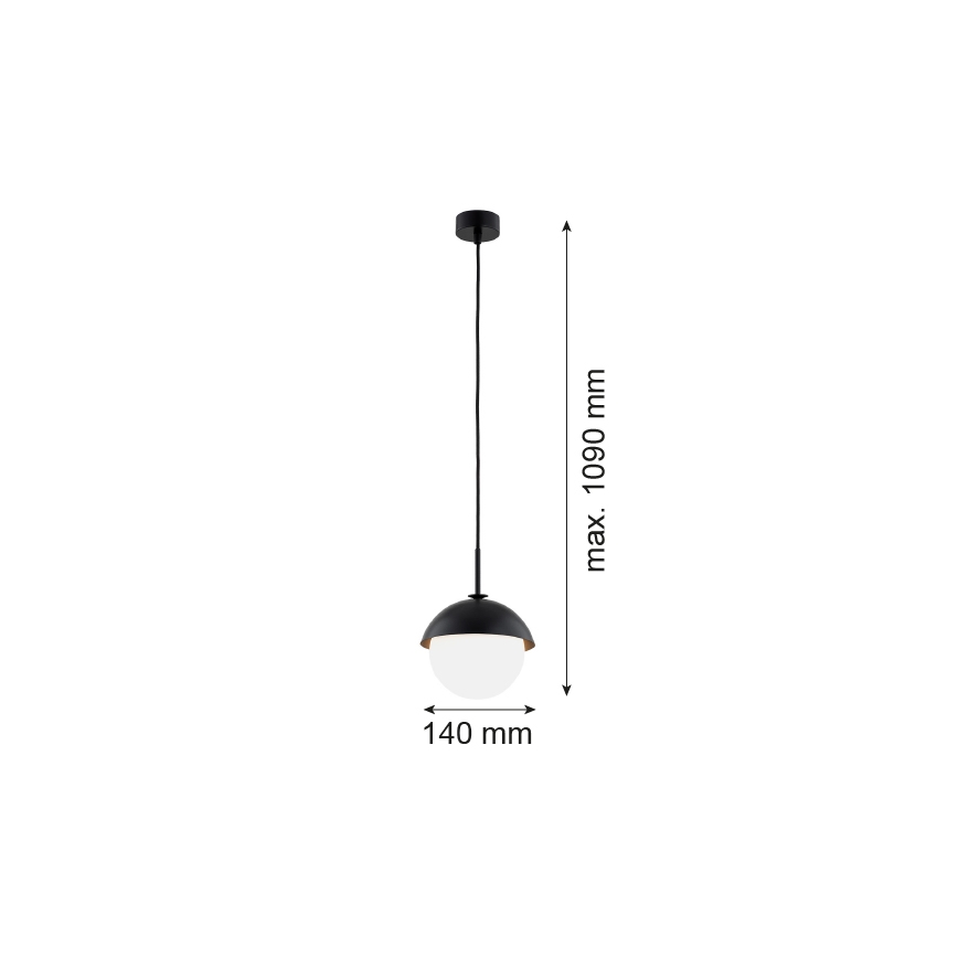 Argon 8295 - Пендел CAPPELLO 1xE27/15W/230V черен