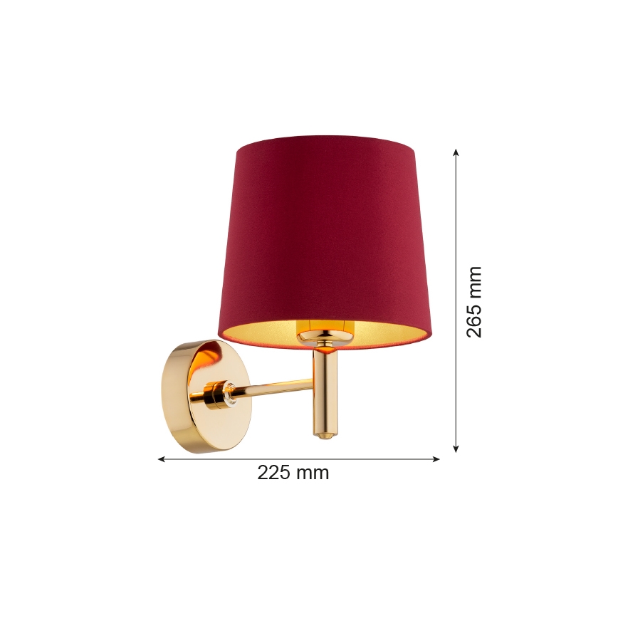 Argon 8311 - Аплик PONTE PLUS 1xE27/15W/230V червен