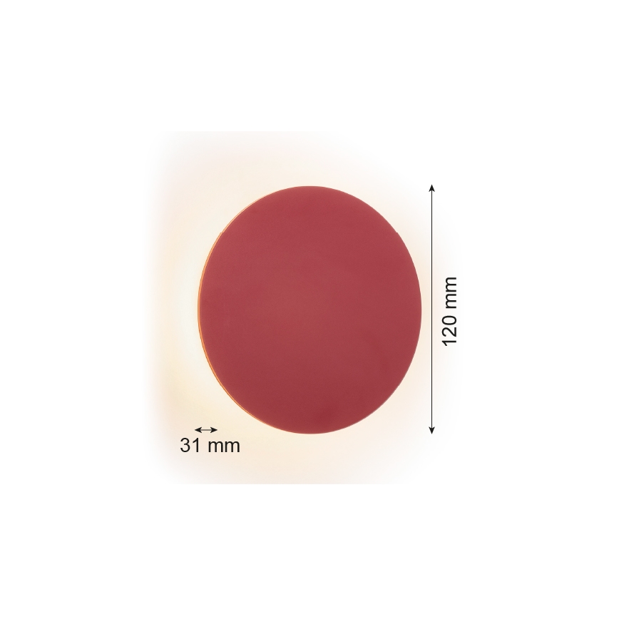 Argon 8320 - LED Аплик OREGON PLUS LED/3W/230V 3000K 12 cm червен