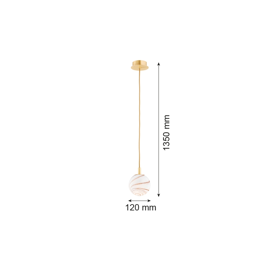 Argon 8450 - Пендел ALMIROS 1xE14/7W/230V Ø 12 см алабастър златист