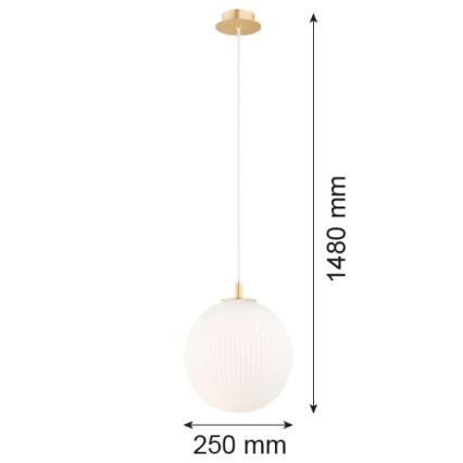 Argon 8507 - Пендел PALOMA 1xE27/15W/230V Ø 25 см златист/бял