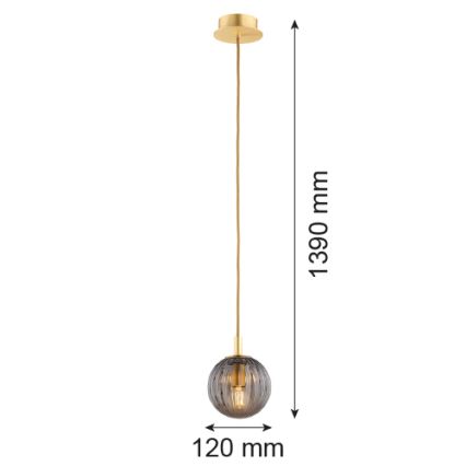Argon 8512 - Пендел PALOMA 1xE14/7W/230V Ø 12 см златист/черен