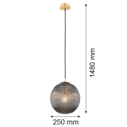 Argon 8513 - Пендел PALOMA 1xE27/15W/230V Ø 25 см златист/черен