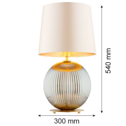 Argon 8530 - Настолна лампа HAMILTON 1xE27/15W/230V 54 см кремав/сив