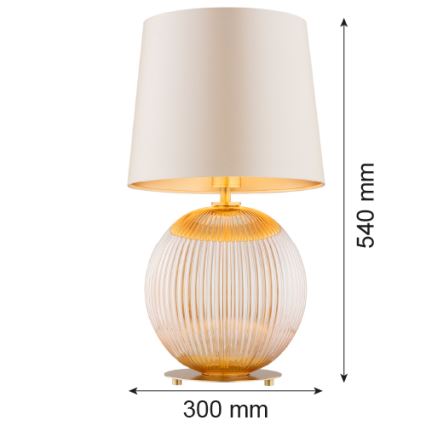 Argon 8535 - Настолна лампа HAMILTON 1xE27/15W/230V 54 см кремав/бежов
