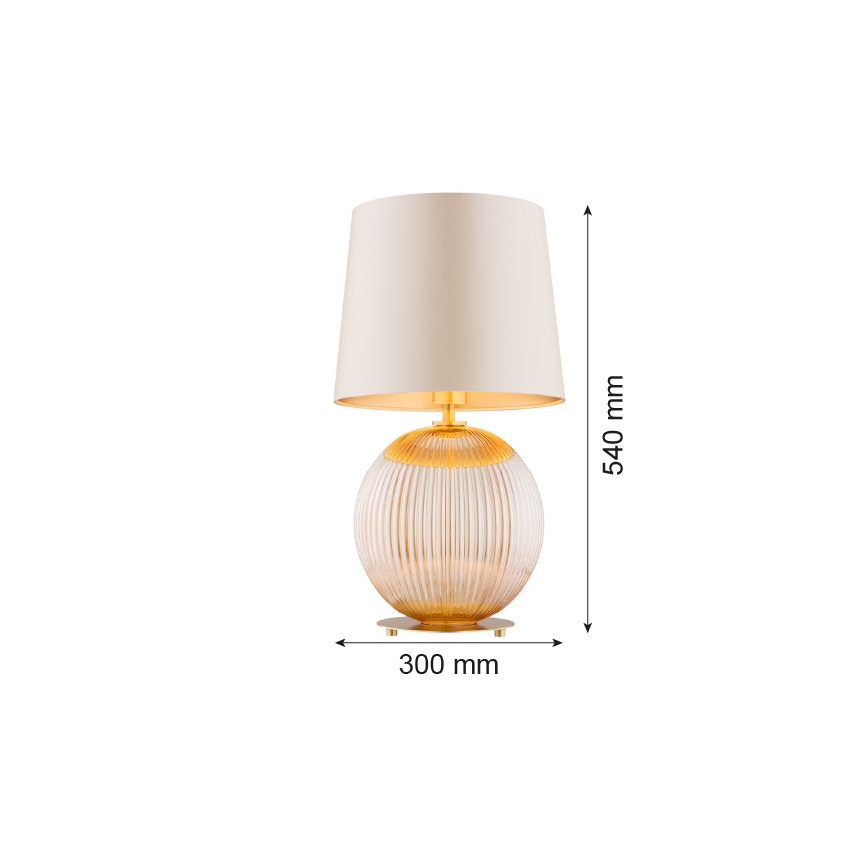 Argon 8535 - Настолна лампа HAMILTON 1xE27/15W/230V 54 см кремав/бежов