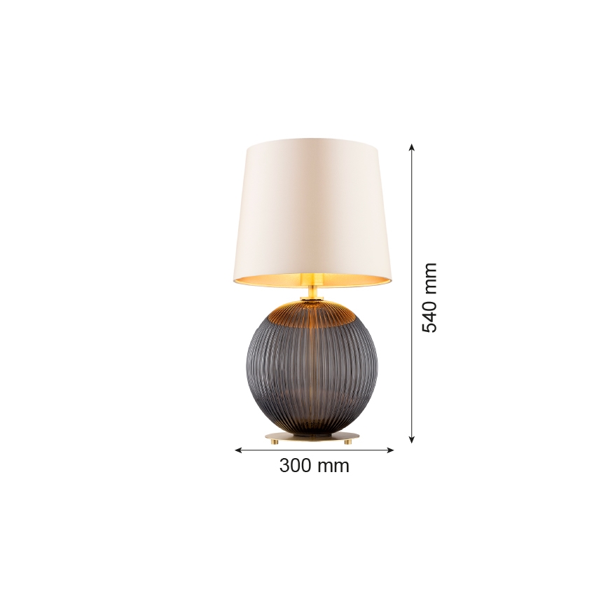 Argon 8538 - Настолна лампа HAMILTON 1xE27/15W/230V 54 см кремав/черен