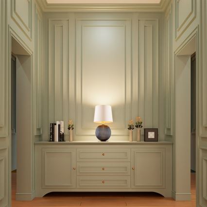 Argon 8538 - Настолна лампа HAMILTON 1xE27/15W/230V 54 см кремав/черен