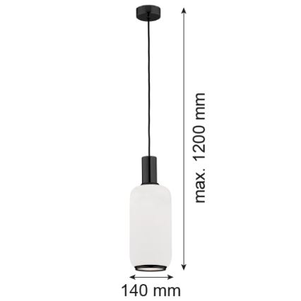 Argon 8563 - Пендел SAGUNTO PLUS 1xE27/15W/230V Ø 14 см черен