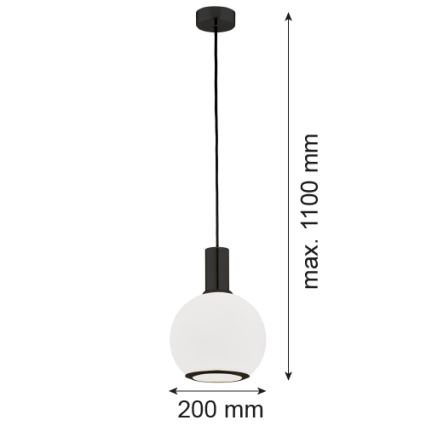 Argon 8564 - Пендел SAGUNTO PLUS 1xE27/15W/230V Ø 20 см  черен