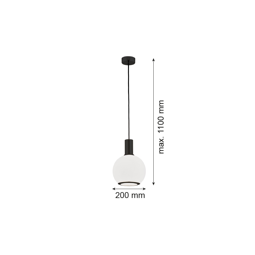 Argon 8564 - Пендел SAGUNTO PLUS 1xE27/15W/230V Ø 20 см  черен