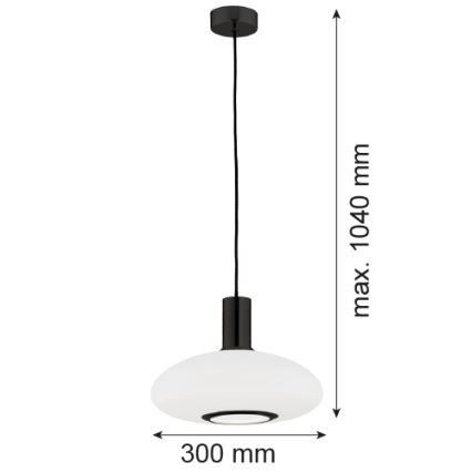 Argon 8565 - Пендел SAGUNTO PLUS 1xE27/15W/230V Ø 30 см  черен