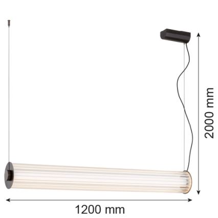 Argon 8625 - LED Пендел HAMPTON LED/90W/230V 3000K 120 см черен