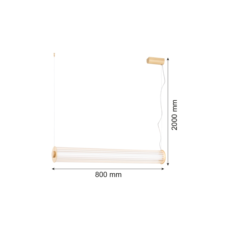Argon 8627 - LED Пендел HAMPTON LED/60W/230V 3000K 80 см месинг