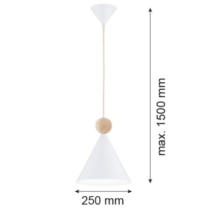Argon 8629 - Пендел KEGEL 1xE27/15W/230V бял