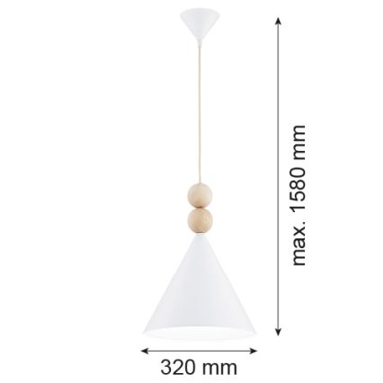 Argon 8632 - Пендел KEGEL 1xE27/15W/230V бял