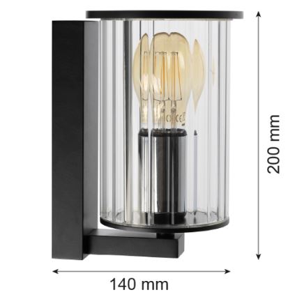 Argon 8748 - Екстериорен аплик NORFOLK 1xE27/15W/230V IP44 черен