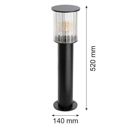Argon 8749 - Екстериорна лампа NORFOLK 1xE27/15W/230V IP44 52 см черен