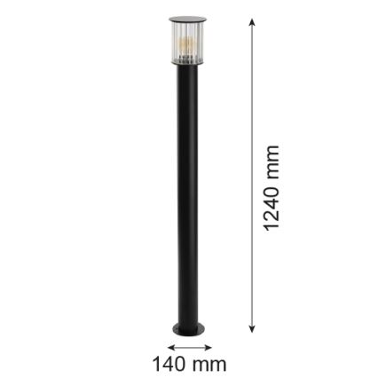Argon 8750 - Екстериорна лампа NORFOLK 1xE27/15W/230V IP44 124 см черен