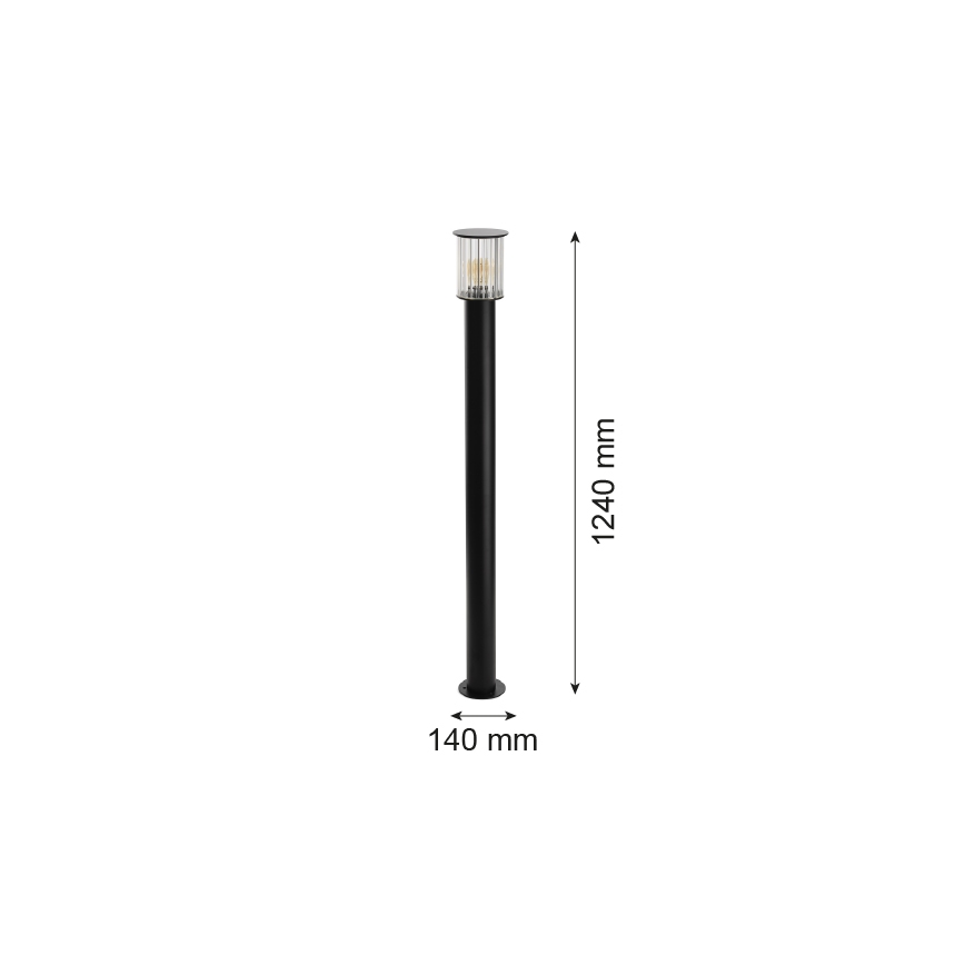 Argon 8750 - Екстериорна лампа NORFOLK 1xE27/15W/230V IP44 124 см черен