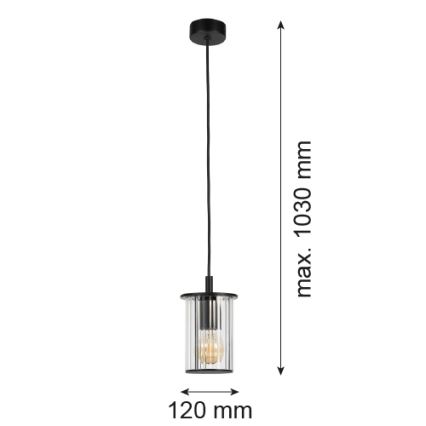 Argon 8751 - Екстериорен пендел NORFOLK 1xE27/15W/230V IP44 черен