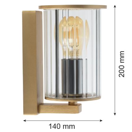 Argon 8752 - Екстериорен аплик NORFOLK 1xE27/15W/230V IP44 златист